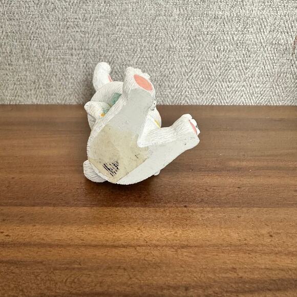 VTG Easter Bunny Figurine With Flower‎ Wire Basket And Colorful Ceramic Eggs - Picture 8 of 16